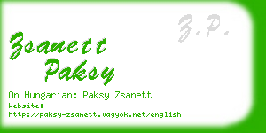 zsanett paksy business card